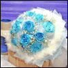 12 Blue Roses (snow-white)handbouquet