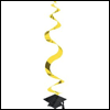 Graduation Hanging Swirl Decoration 15-pk. - Yellow (24")