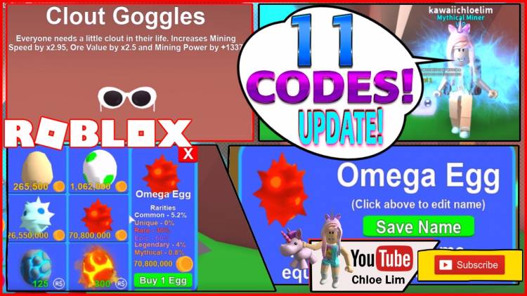 codes for roblox mining simulator rebirth