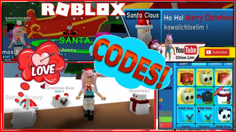 Roblox Gameplay Bubble Gum Simulator Codes I Met Santa - deathrun roblox code 2019 april