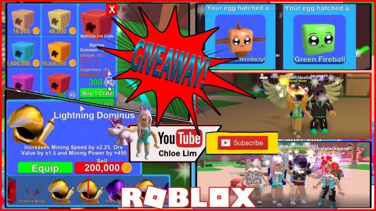 Roblox Mining Simulator Gamelog June 9 2018 Blogadr Free - roblox gameplay mining simulator 5 mythical eggs giveaway to