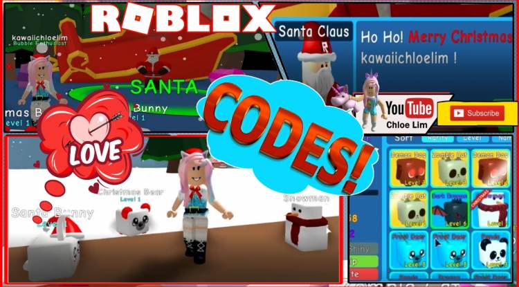 Roblox Gameplay Bubble Gum Simulator Codes I Met Santa And Phew I Was Not On His Naughty List Free Blog Directory - codes for roblox bubble gum simulator 2019 list